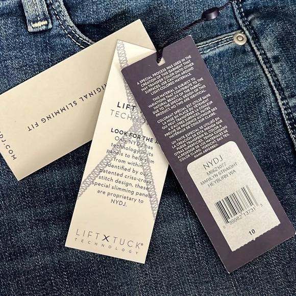 NYDJ Marilyn Straight Lift & Tuck Jeans in Heyburn Wash - NEW - Size 10 - Picture 9 of 11